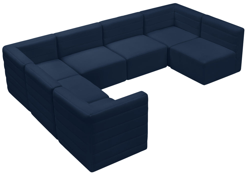 Quincy Navy Velvet Modular Sectional