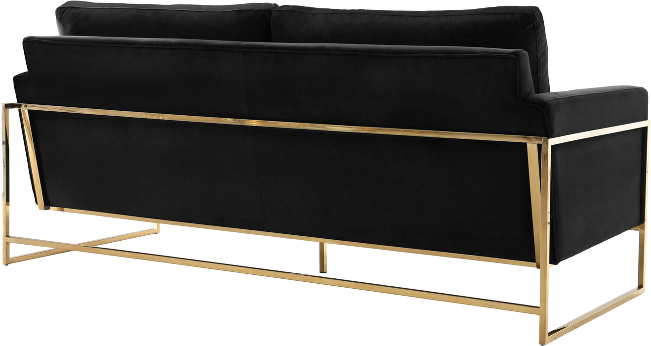 Mila Black Velvet Sofa