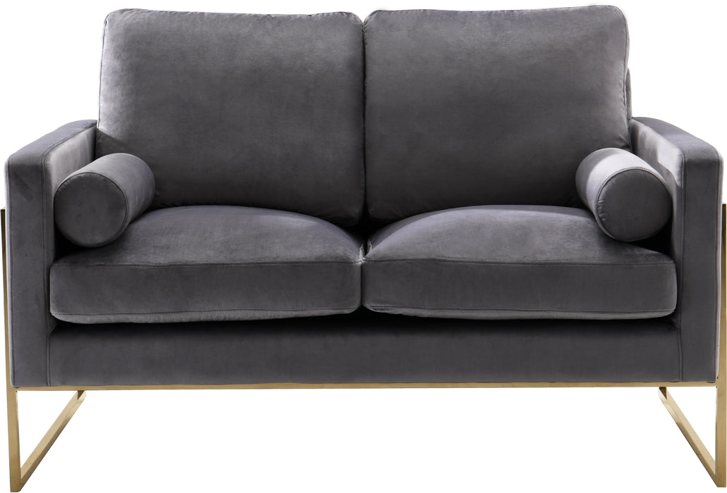 Mila Grey Velvet Loveseat