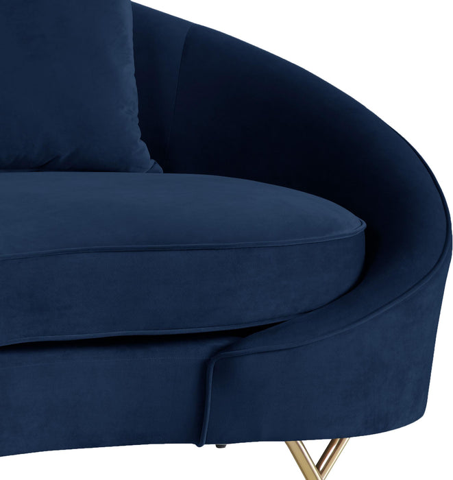 Serpentine Navy Velvet Sofa