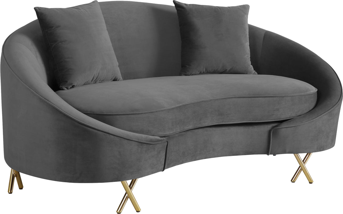 Serpentine Grey Velvet Loveseat image