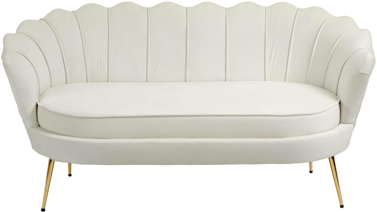 Gardenia Cream Velvet Loveseat