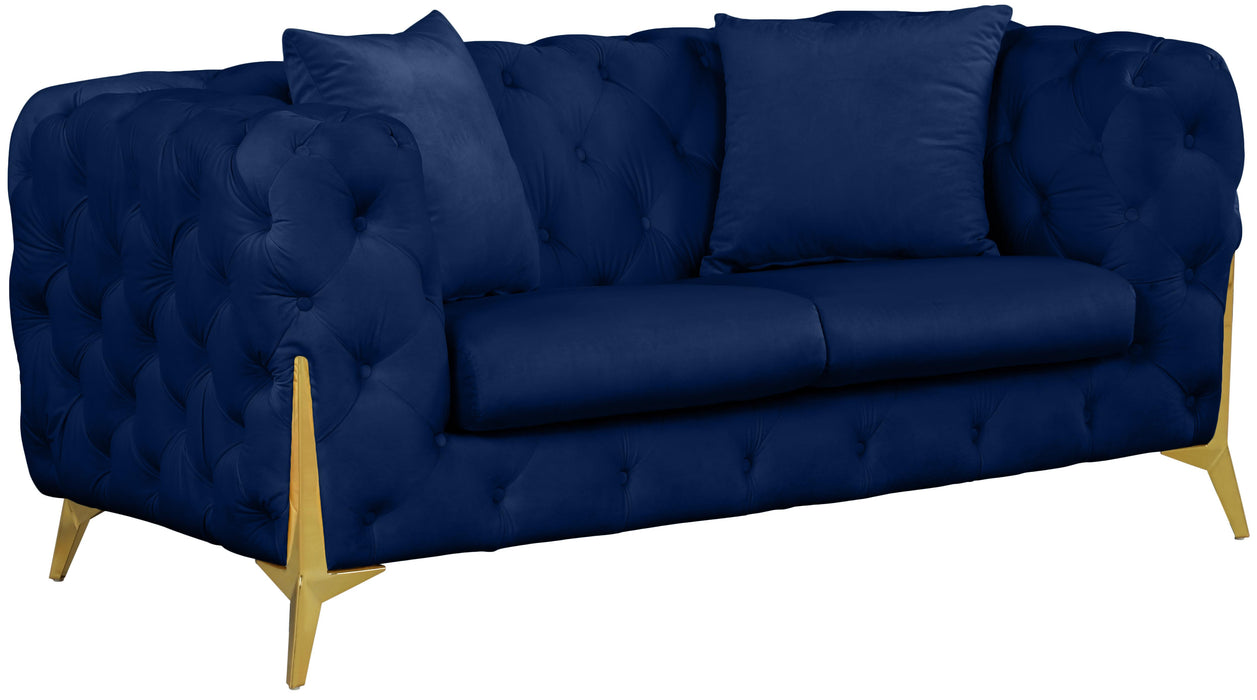 Kingdom Navy Velvet Loveseat image