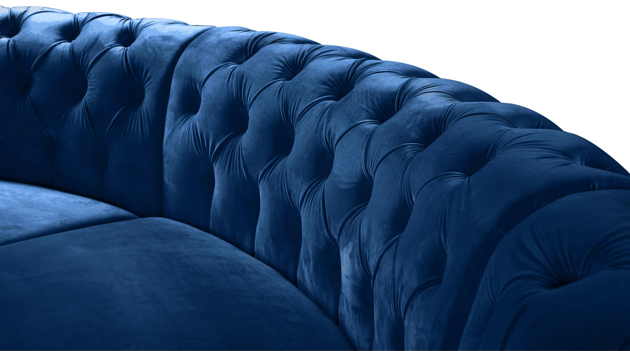 Anabella Navy Velvet 3pc. Sectional