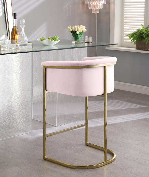 Donatella Pink Velvet Stool