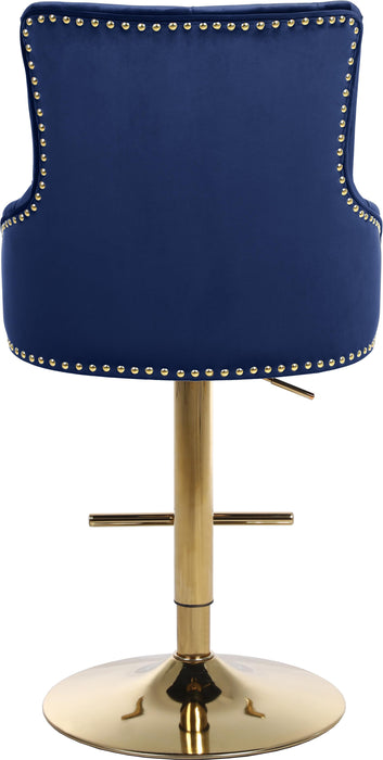 Claude Navy Velvet Adjustable Stool