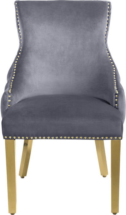 Tuft Grey Velvet Dining Chair