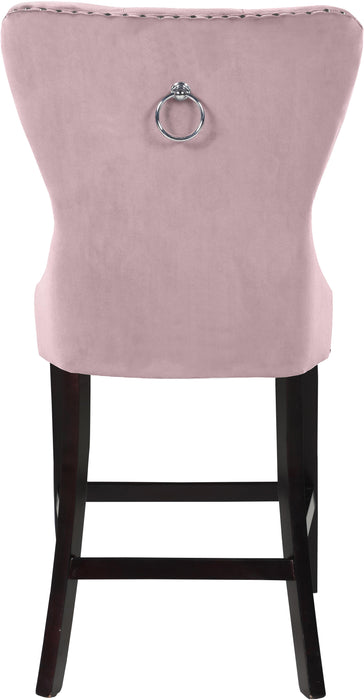 Nikki Pink Velvet Stool