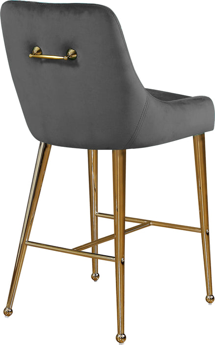 Owen Grey Velvet Stool