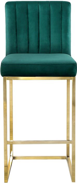 Giselle Green Velvet Stool