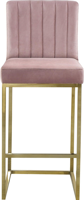 Giselle Pink Velvet Stool