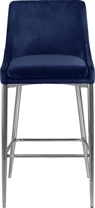 Karina Navy Velvet Stool