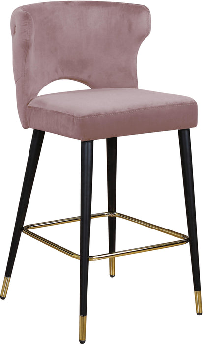 Kelly Pink Velvet Stool