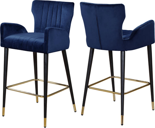 Luxe Navy Velvet Stool image