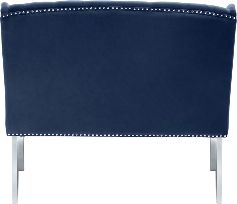 Suri Navy Velvet Settee Bench