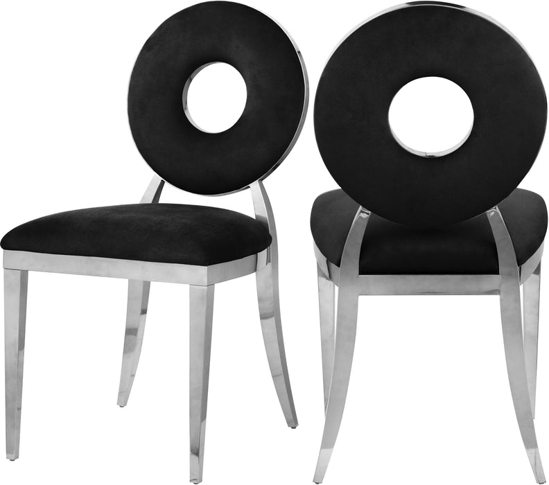 Carousel Black Velvet Dining Chair