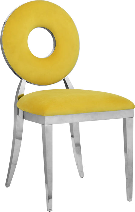 Carousel Yellow Velvet Dining Chair