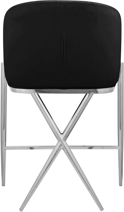 Xavier Black Velvet Counter Stool