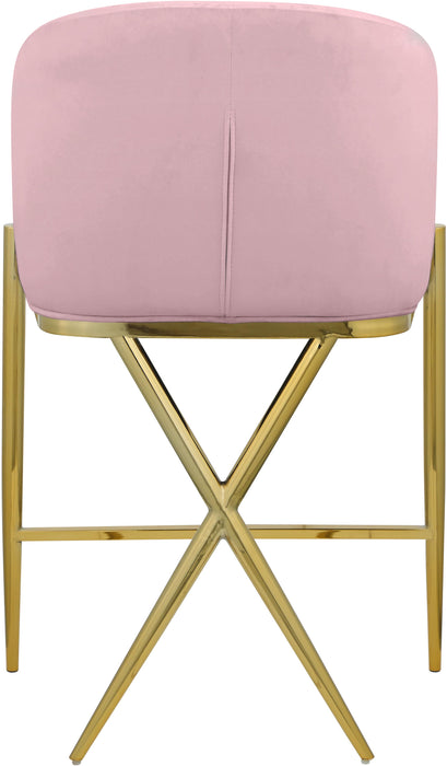 Xavier Pink Velvet Counter Stool