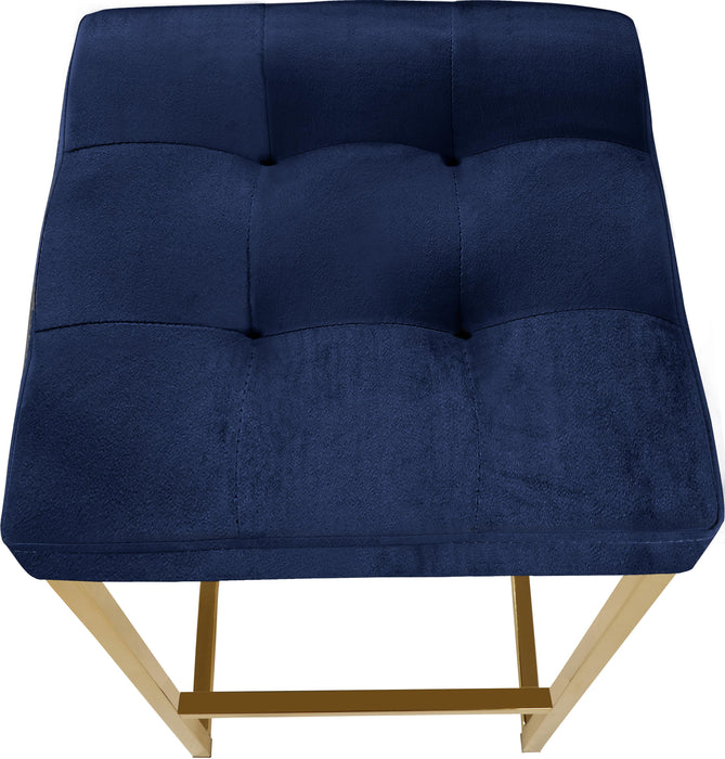 Nicola Navy Velvet Stool