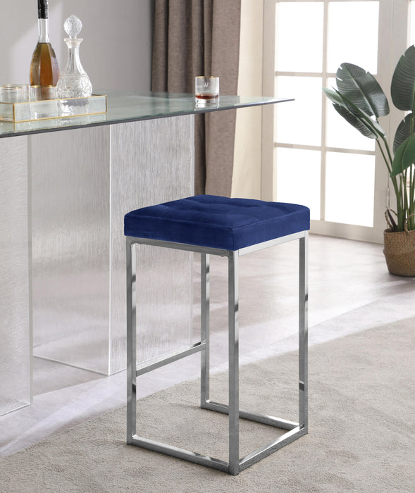 Nicola Navy Velvet Stool