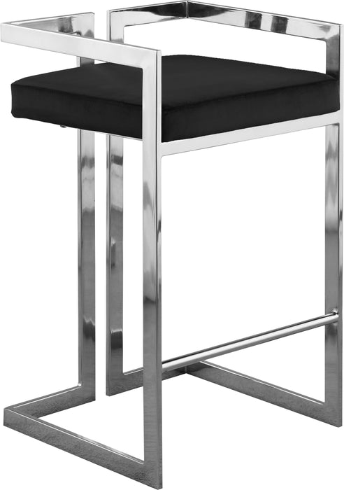 Ezra Black Velvet Stool