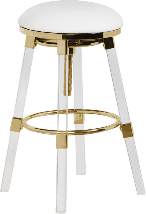 Venus White Faux Leather Adjustable Stool