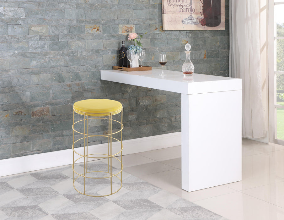 Rebar Yellow Velvet Bar Stool