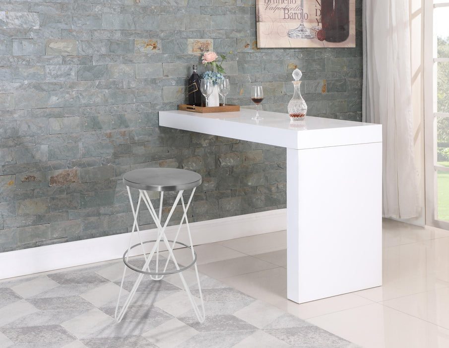 Mercury White / Silver Bar Stool