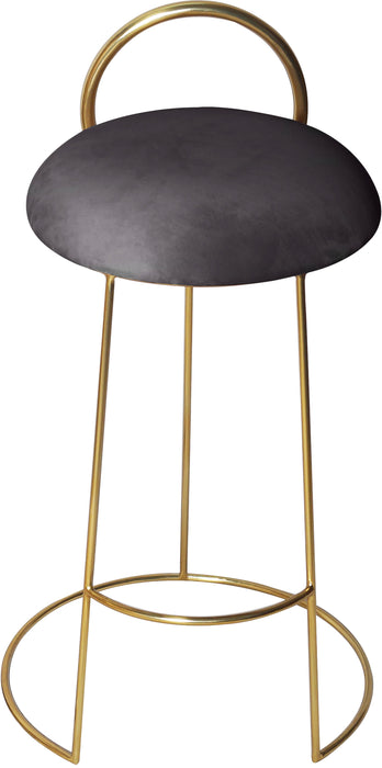 Ring Grey Velvet Counter Stool