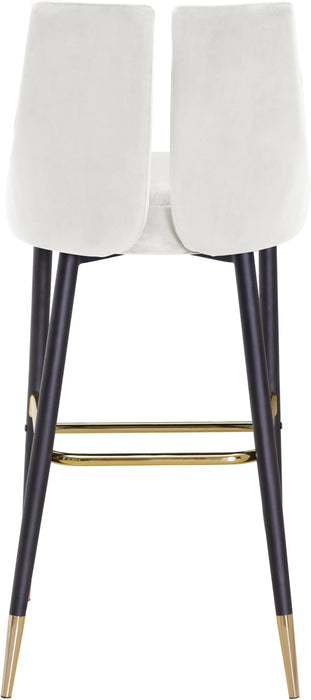 Sleek Cream Velvet Stool