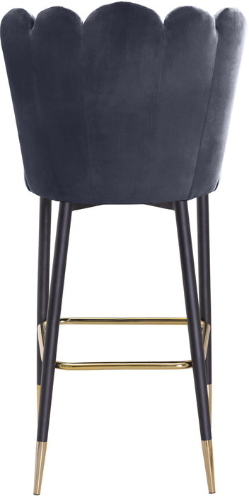 Lily Grey Velvet Stool