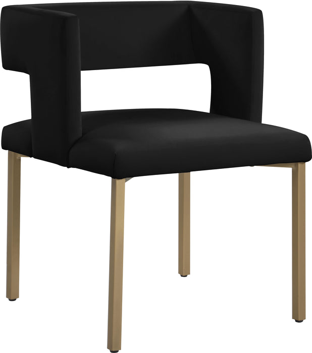 Caleb Black Velvet Dining Chair