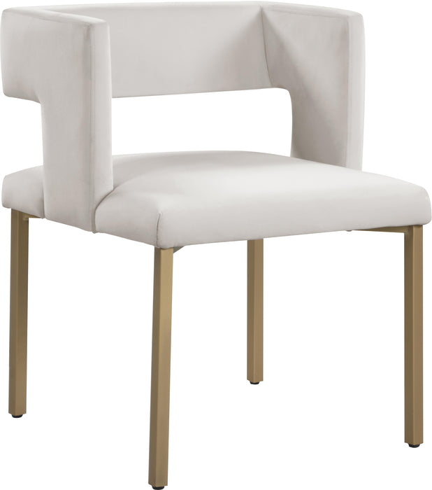 Caleb Cream Velvet Dining Chair