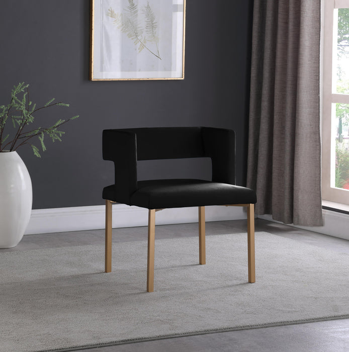 Caleb Black Velvet Dining Chair