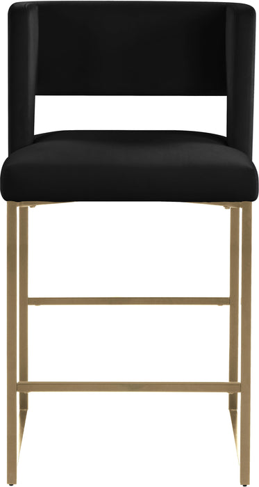 Caleb Black Velvet Counter Stool