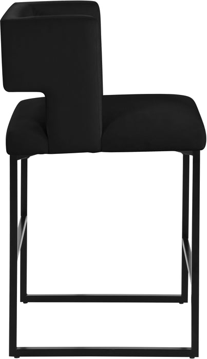 Caleb Black Velvet Counter Stool