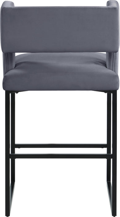 Caleb Grey Velvet Counter Stool