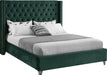 Aiden Green Velvet Queen Bed image