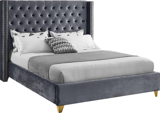 Barolo Grey Velvet King Bed image