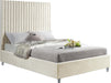 Candace Cream Velvet Queen Bed image