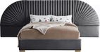 Cleo Grey Velvet Queen Bed (3 Boxes) image