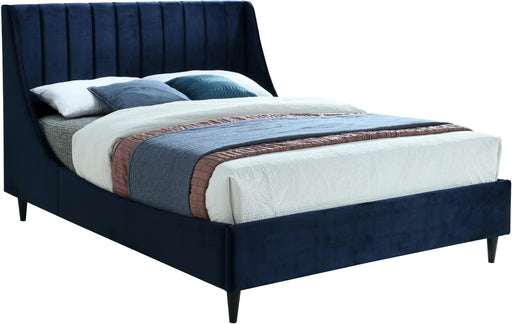 Eva Navy Velvet King Bed image