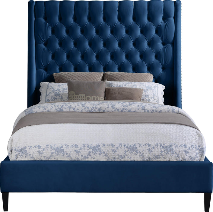 Fritz Navy Velvet Full Bed