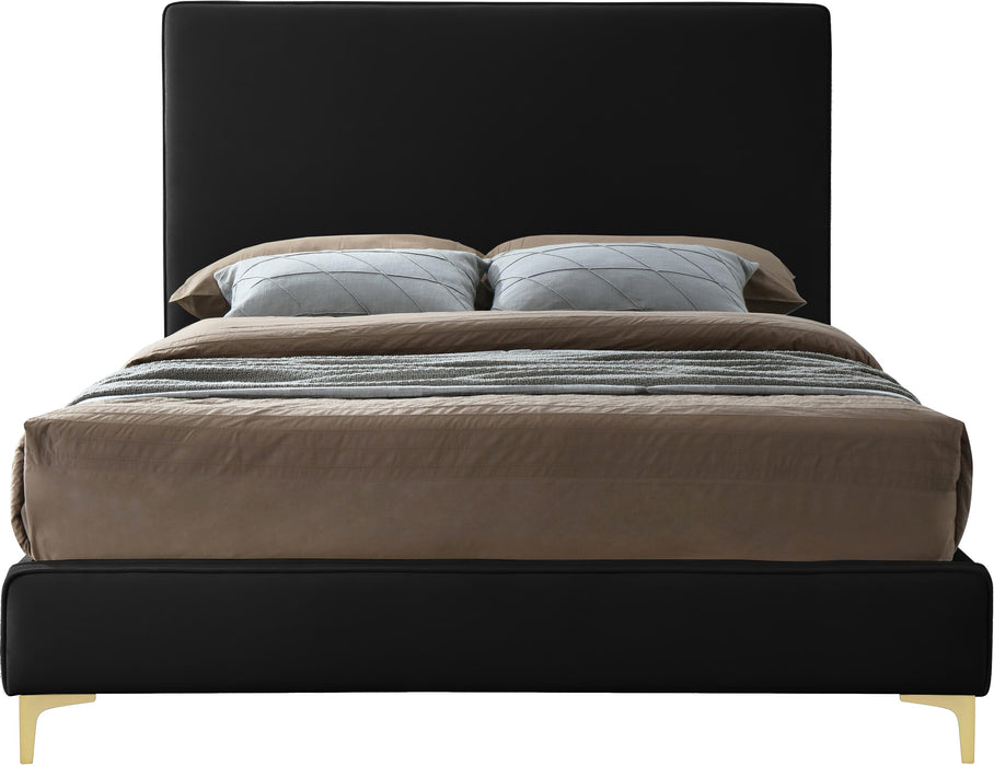 Geri Black Velvet King Bed