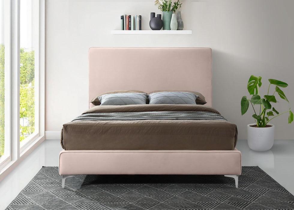 Geri Pink Velvet King Bed