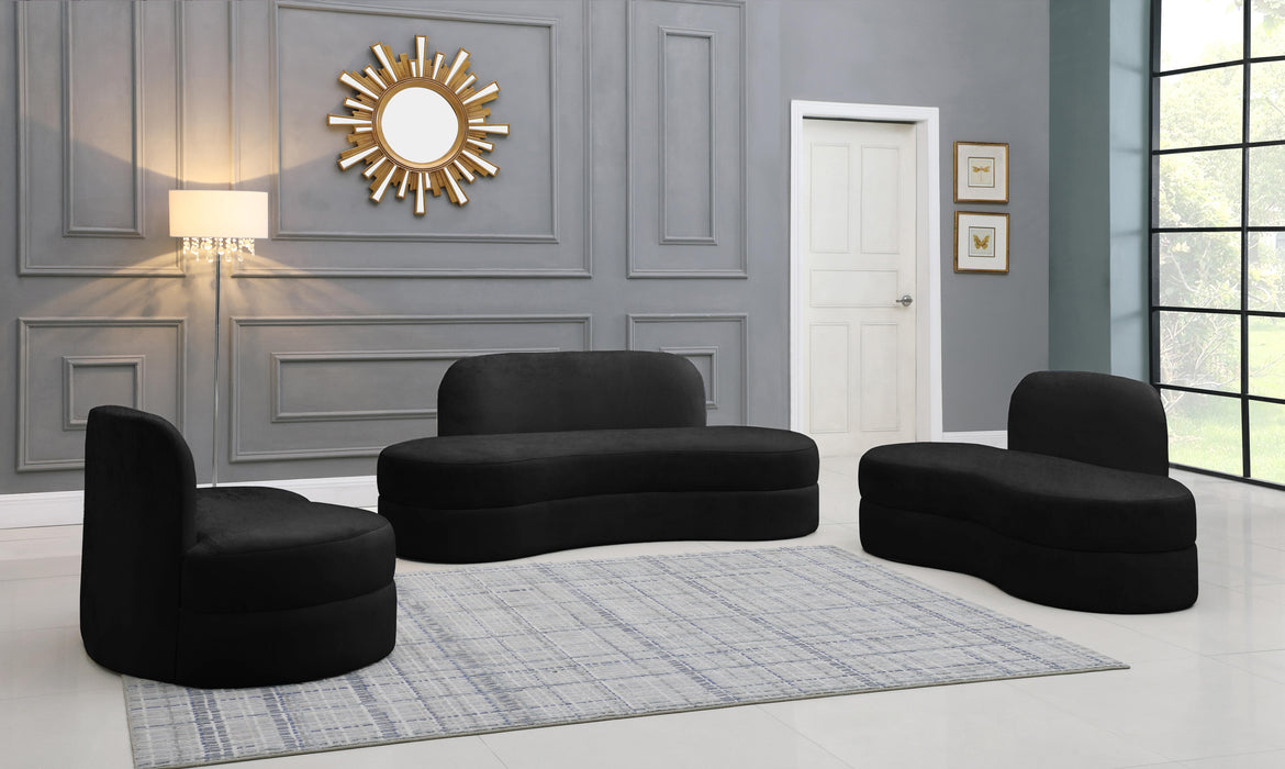 Mitzy Black Velvet Sofa