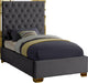 Lana Grey Velvet Twin Bed image