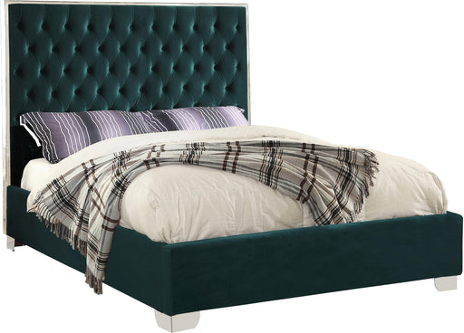 Lexi Green Velvet Queen Bed image