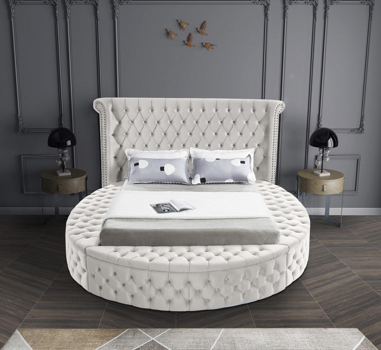 Luxus Cream Velvet Full Bed (3 Boxes)